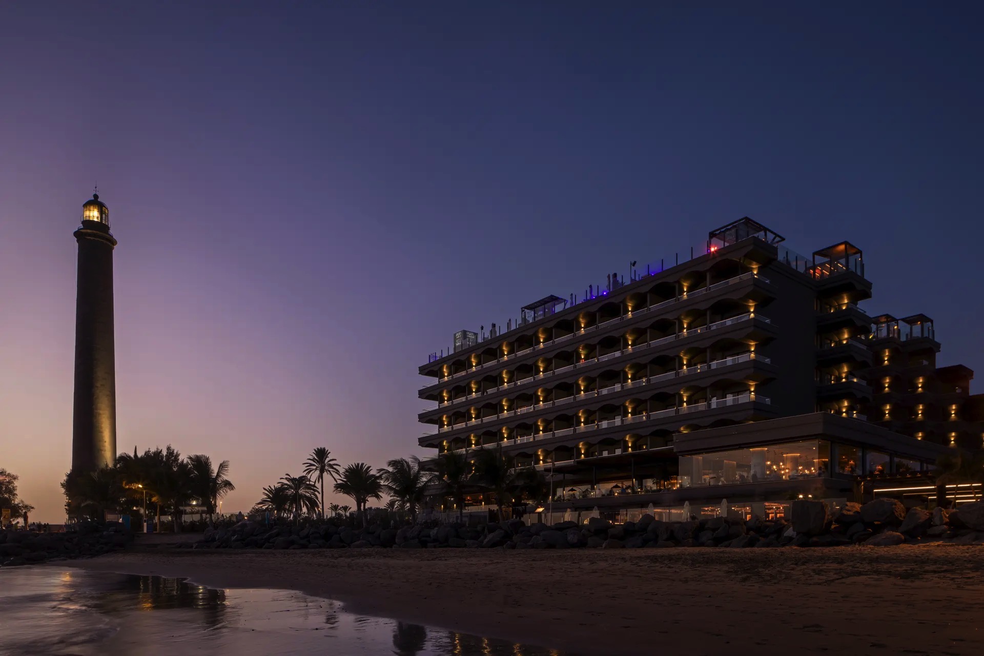 fotografía atardecer hotel faro lopesan collection