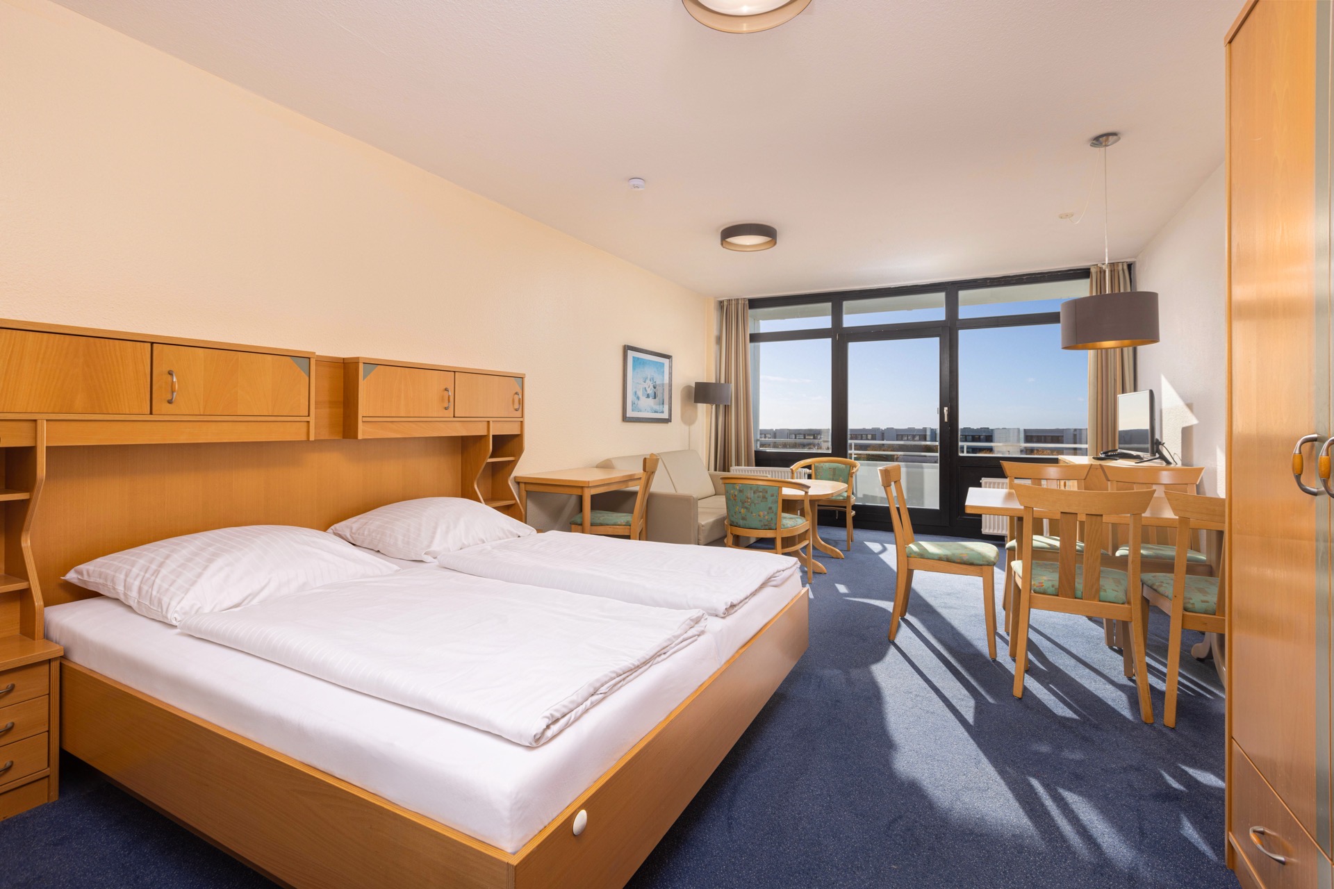 cama apartamento yachthafen 2 dormitorios balcon hotel ifa fehmarn